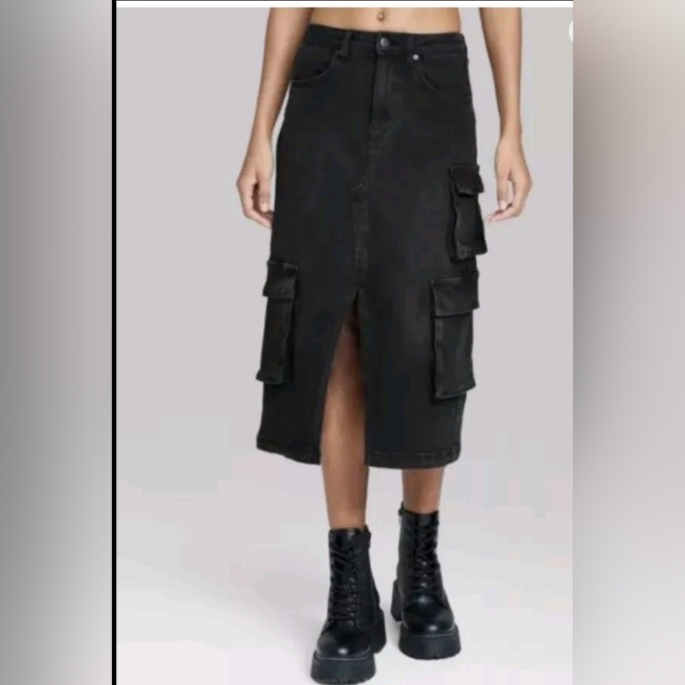 Wild Fable Black Cargo Skirt